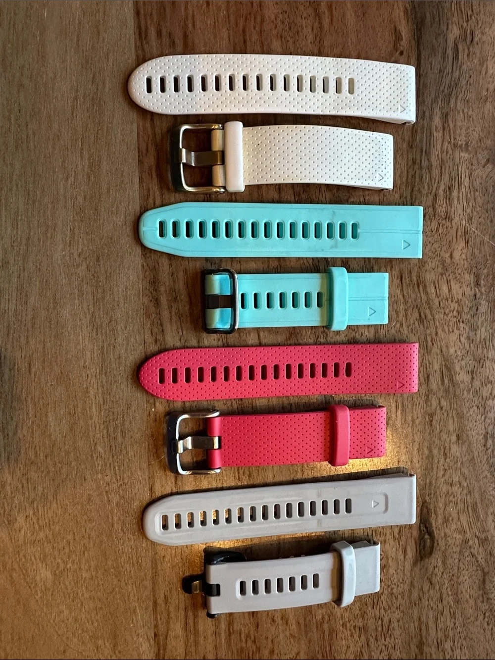 Garmin 43MM Replacement Silicone Watch Bands in Cream, Teal, Pink and Light Gray